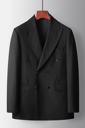 Peak Lapel Black 2 Pieces Men's Formal Suits